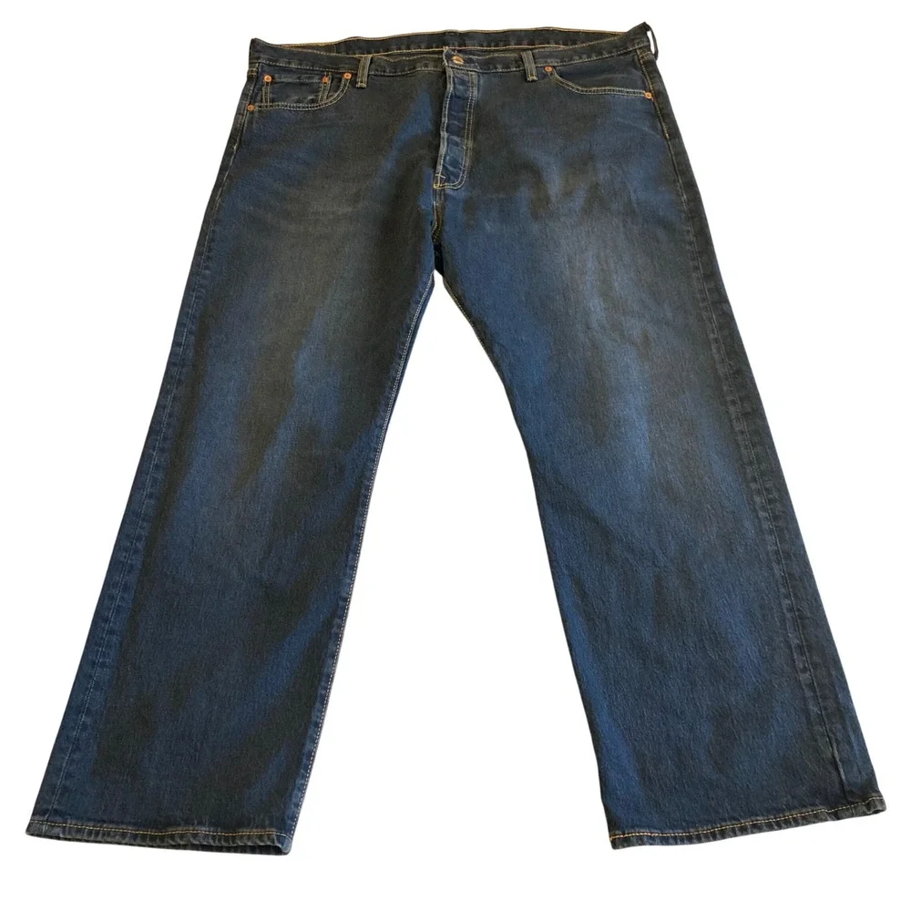 Levis 501 Jeans Mens 44x30 (Fit 44x29) Dark Wash‎ Button Fly Original Fit